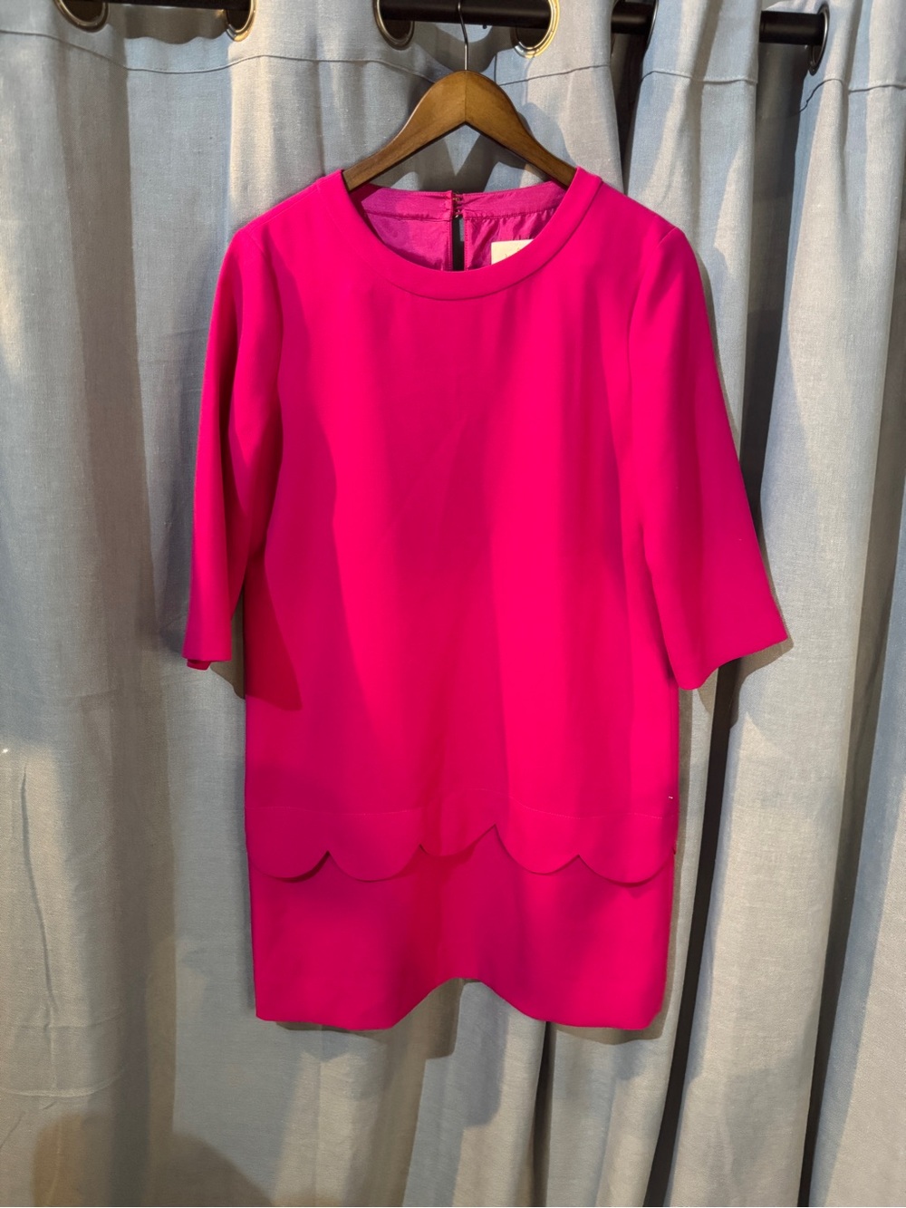 kate spade Hot Pink Scallop-Hem Shift Dress